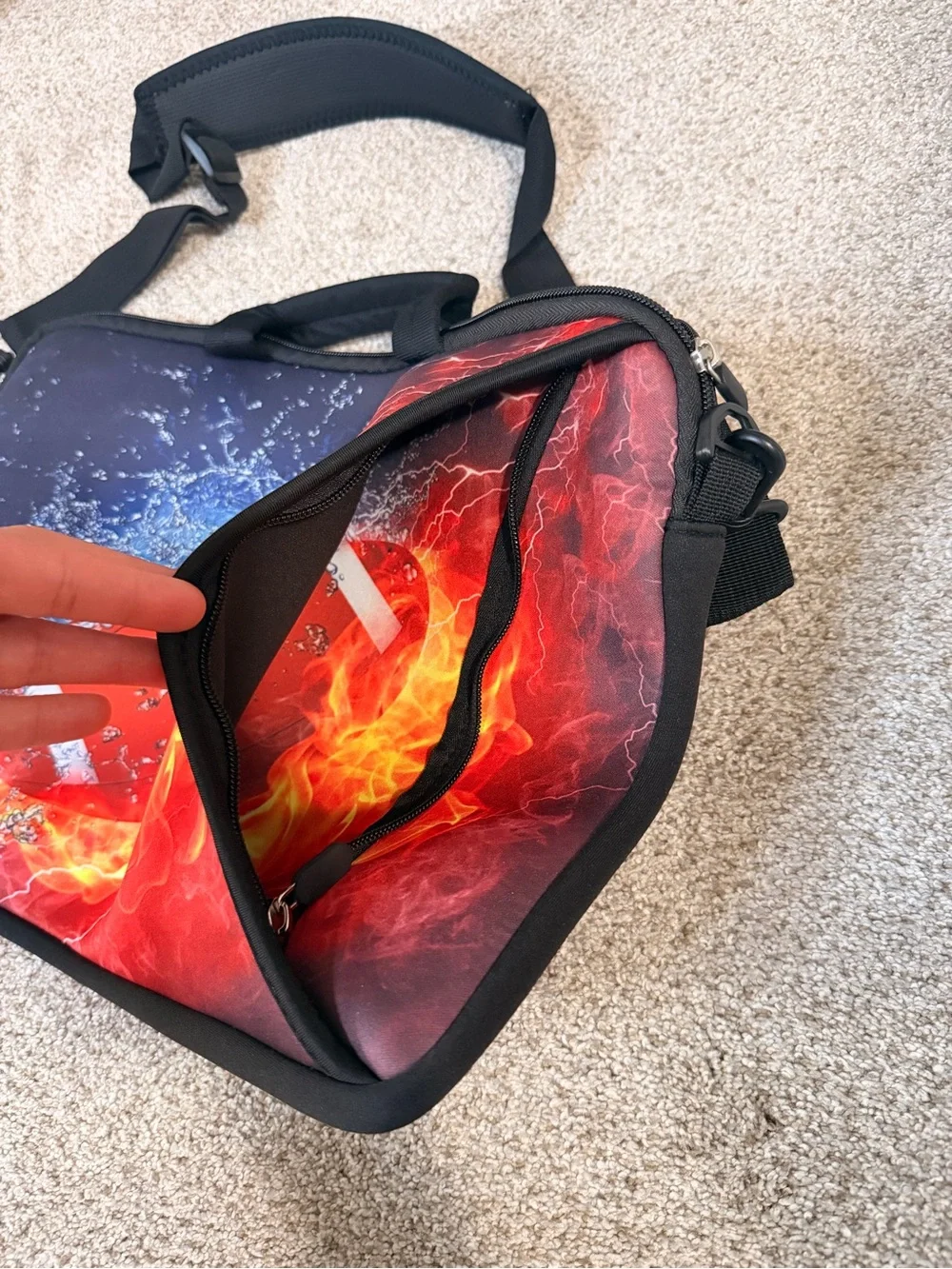 Football Laptop Bag Messenger Case Shoulder Strap Fire Water Sports